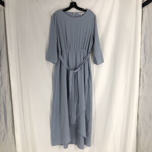 Piper And Scoot Dress Women Size Large Pale Blue Belted Dress